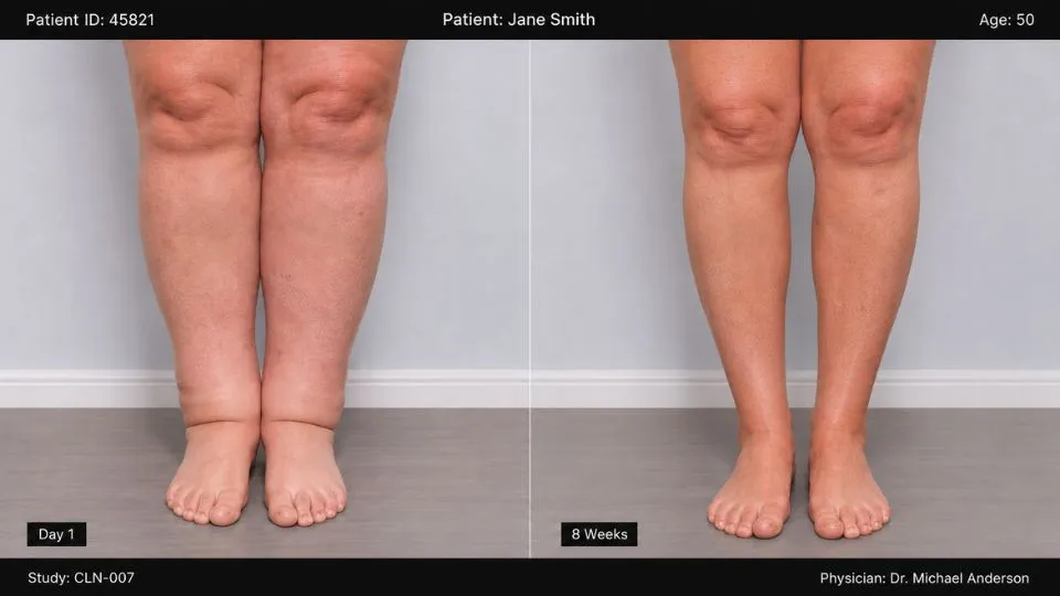Patient Jane Smith — clinical trial participant before and after results